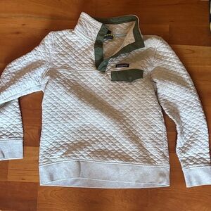 Patagonia Quilted Pullover in Cream and Olive, women’s size S